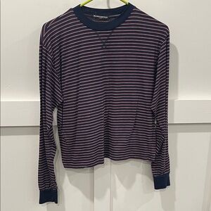 Brandy Melville Navy and Red Striped Top